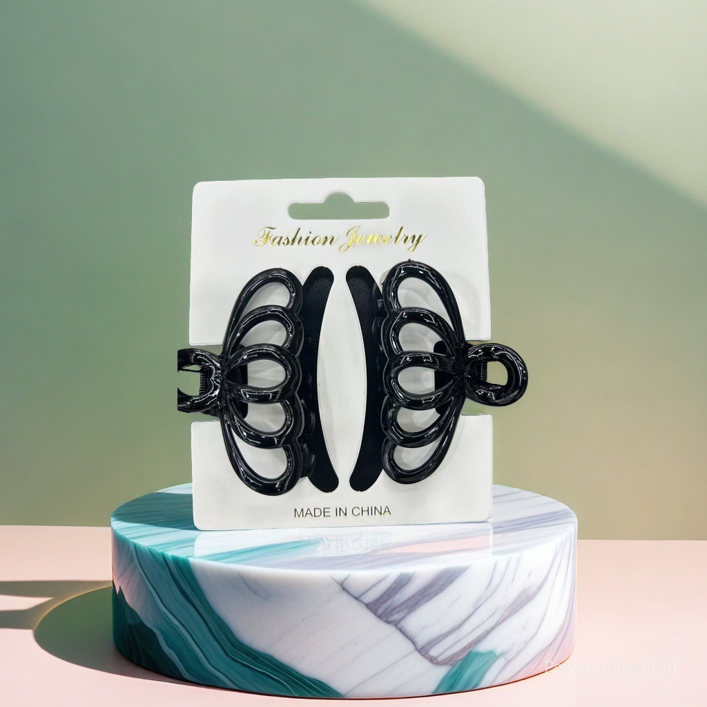 Black acetate shark grabber, large hairpin, fashionable and simple hairpin 114919525 Application Scenario