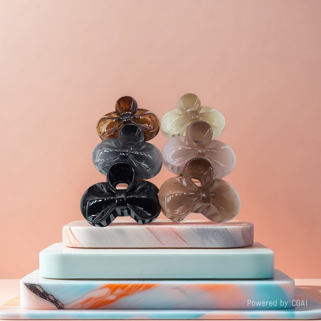 A 60g children's hairpin claw clip headpiece with a Song brocade base and a bow design details Picture