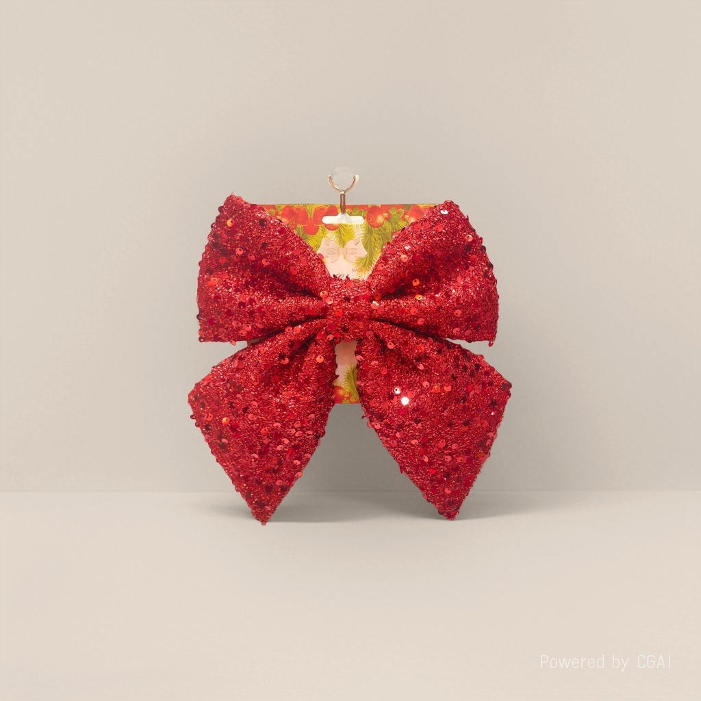 Christmas bow decoration Christmas scene arrangement Christmas sequined bows Specification image
