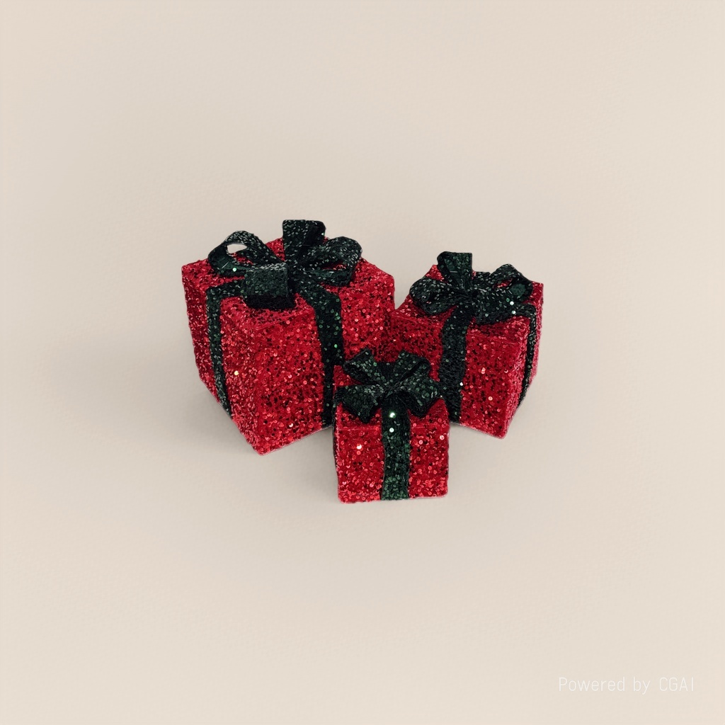 Red sequin souvenirs, Christmas indoor and outdoor decorations, Christmas scene arrangements