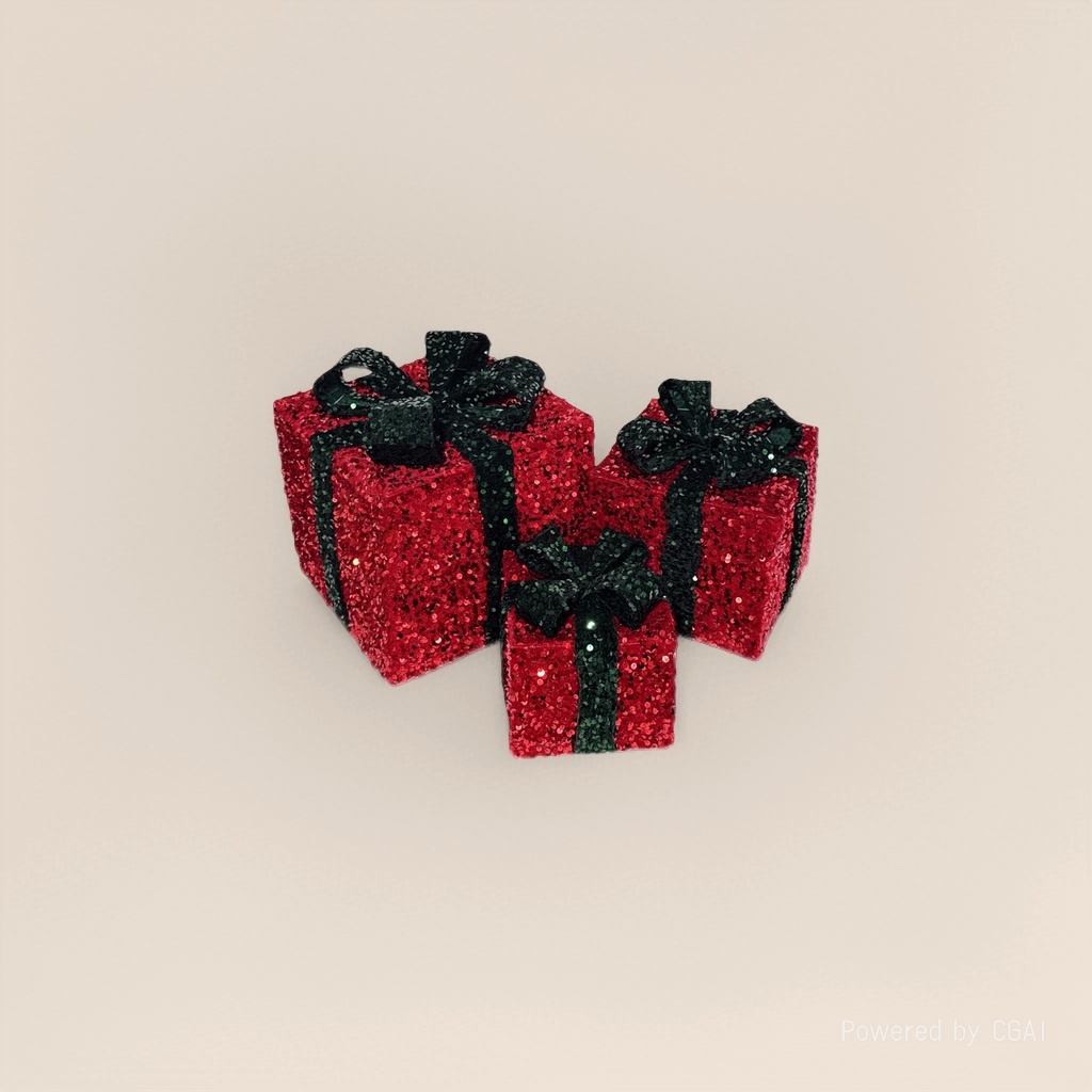 Red sequin souvenirs, Christmas indoor and outdoor decorations, Christmas scene arrangements details Picture