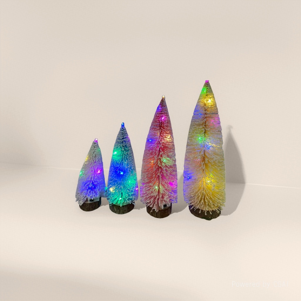 Christmas decorative tree glowing ornaments, Christmas scene arrangement desktop ornaments Application Scenario