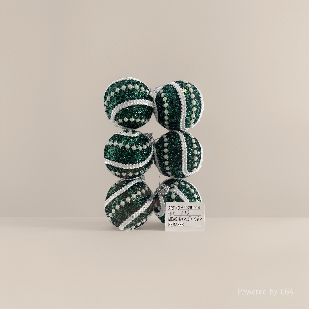 Green sequined Christmas ball set, Christmas decorations, Christmas flowers, Christmas souvenirs Application Scenario
