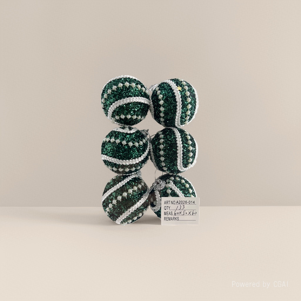 Green sequined Christmas ball set, Christmas decorations, Christmas flowers, Christmas souvenirs Specification image
