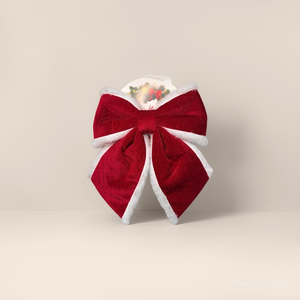 Red bow Christmas decoration, bow Christmas tree pendant Specification image