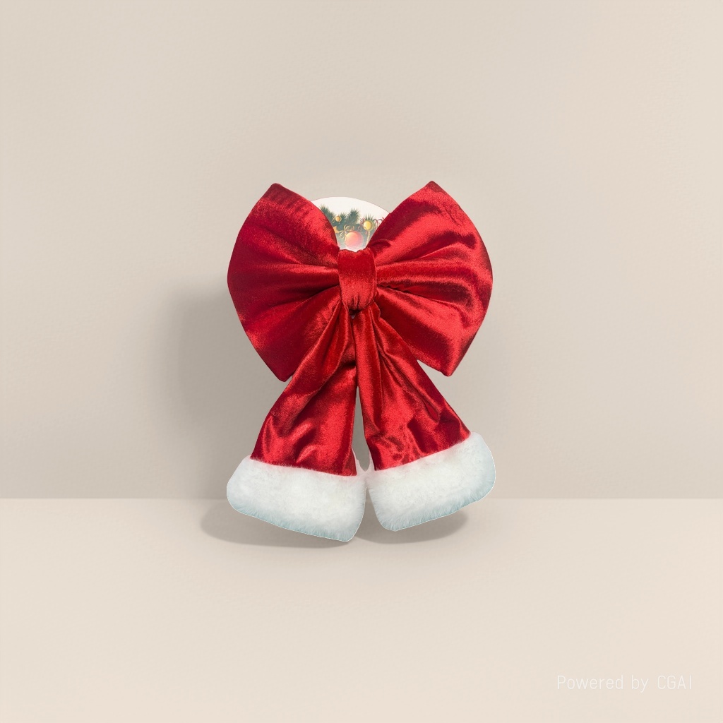 Red velvet bow Christmas pendant, Christmas decorative bow Application Scenario