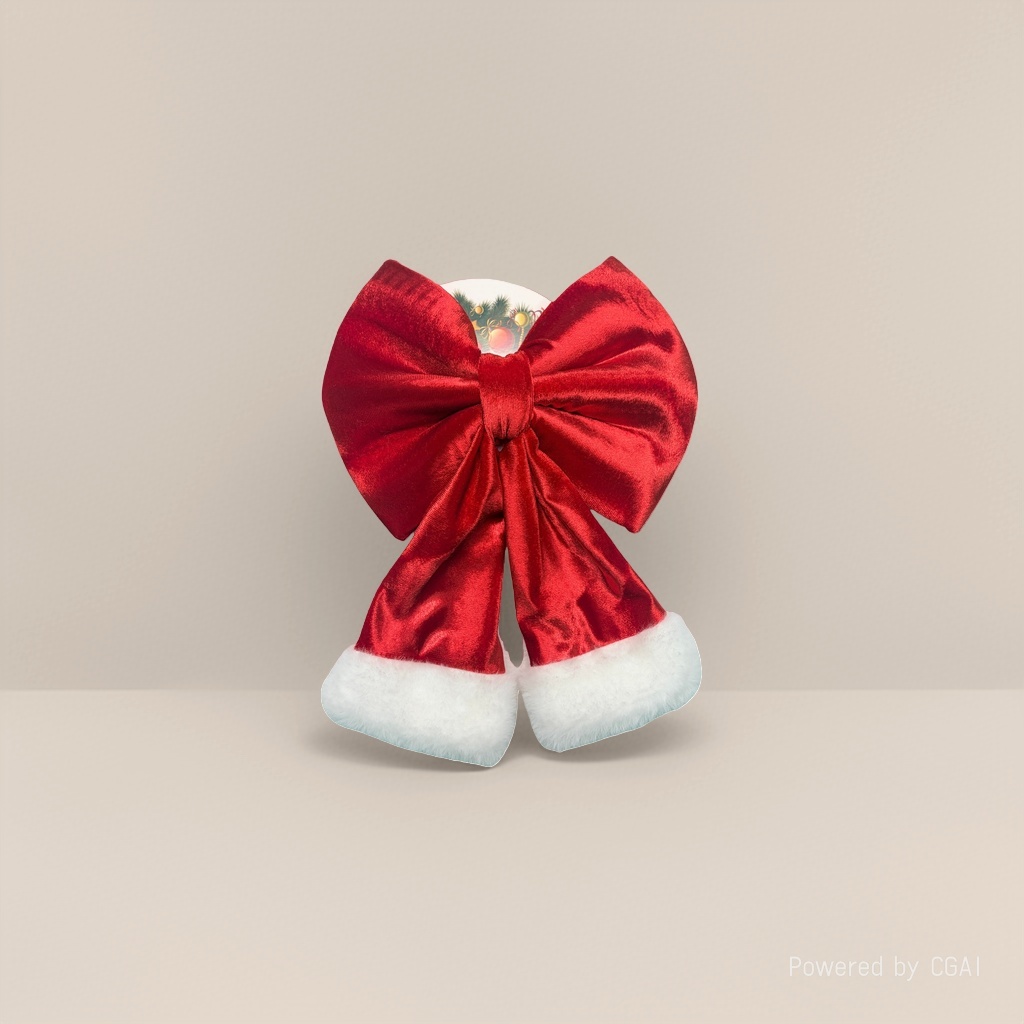 Red velvet bow Christmas pendant, Christmas decorative bow Specification image