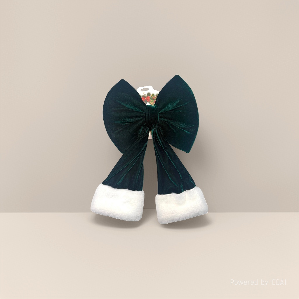 Green velvet bow tie, Christmas decoration, Christmas tree pendant, Christmas decoration Specification image