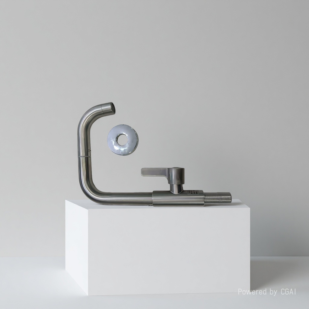 Brushed wall-mounted single-cooling faucet, steel anti-splash mop sink, kitchen faucet details Picture