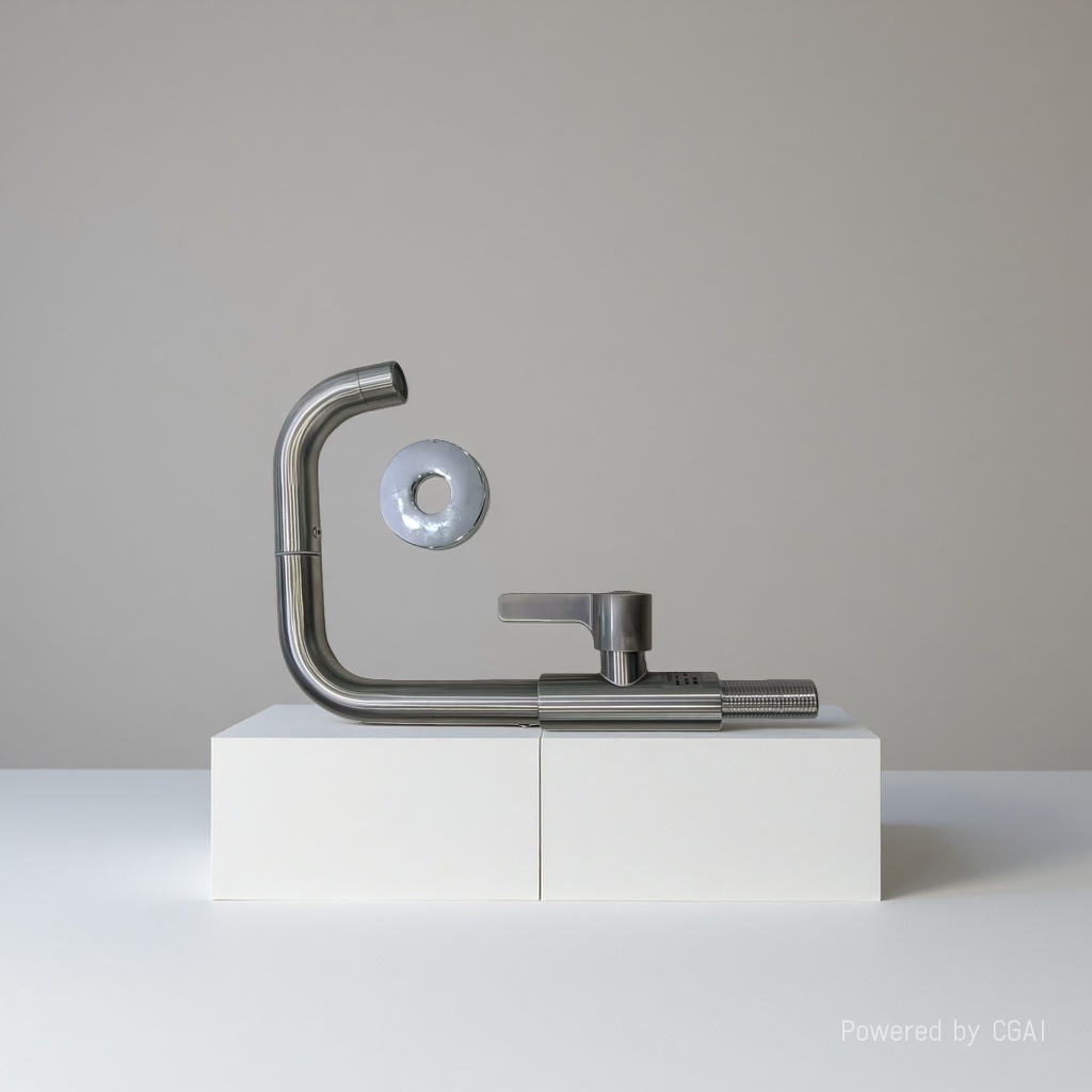 Brushed wall-mounted single-cooling faucet, steel anti-splash mop sink, kitchen faucet