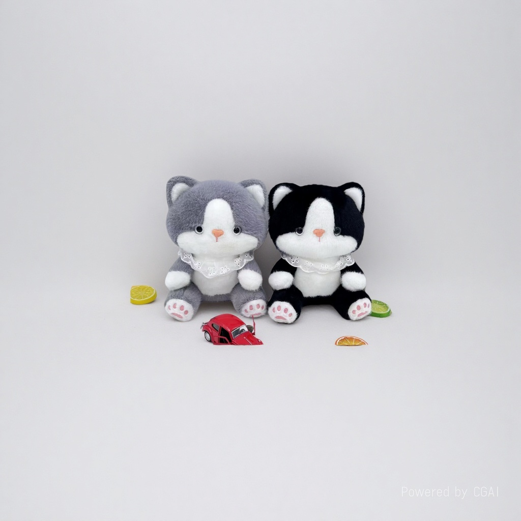 Two plush toys, cat dolls, trendy AI toys, Halloween fun toys details Picture