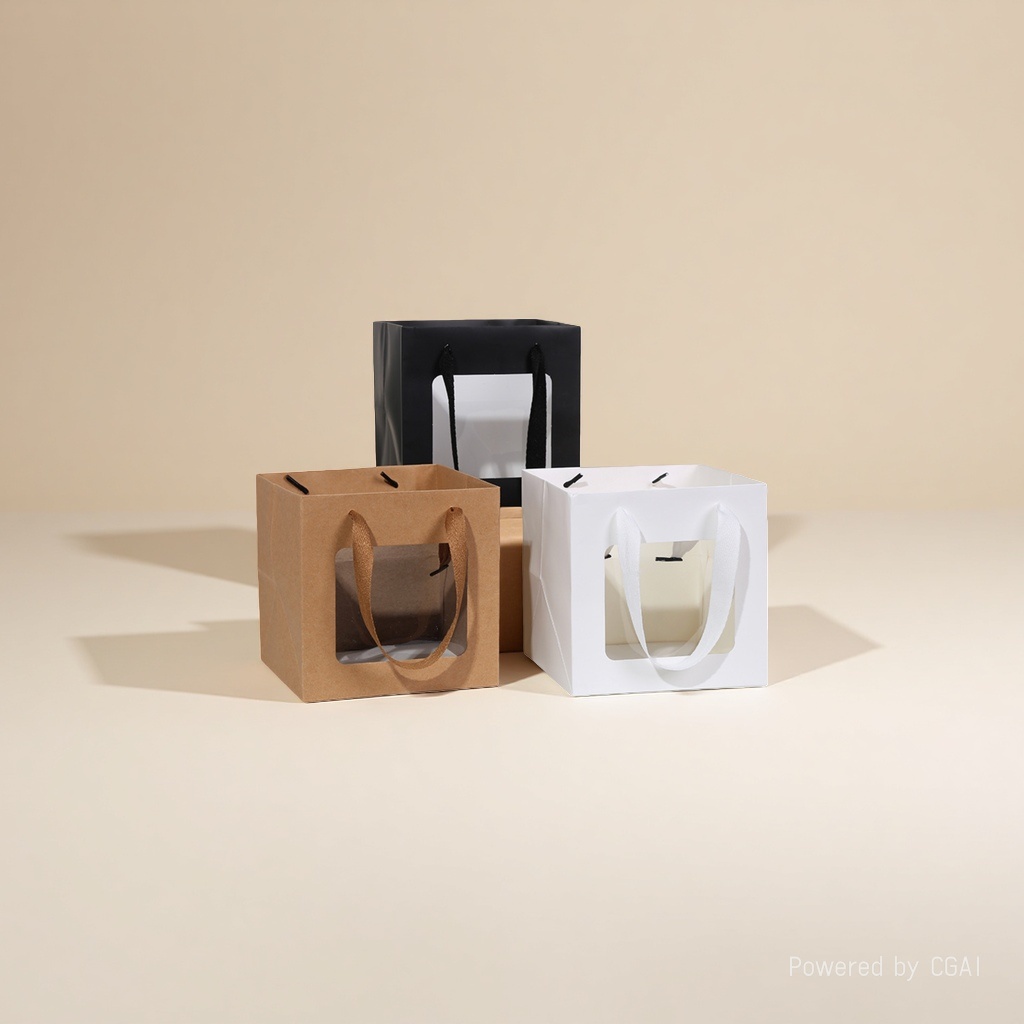 Coffee-colored kraft paper gift bag, food-grade paper bag, 180g thickened, environmentally friendly and customizable Application Scenario