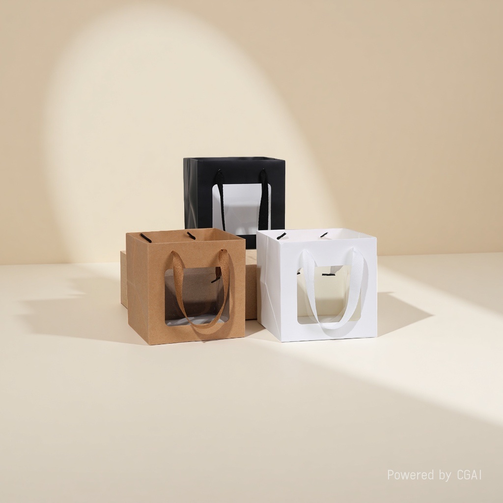 Coffee-colored kraft paper gift bag, food-grade paper bag, 180g thickened, environmentally friendly and customizable details Picture