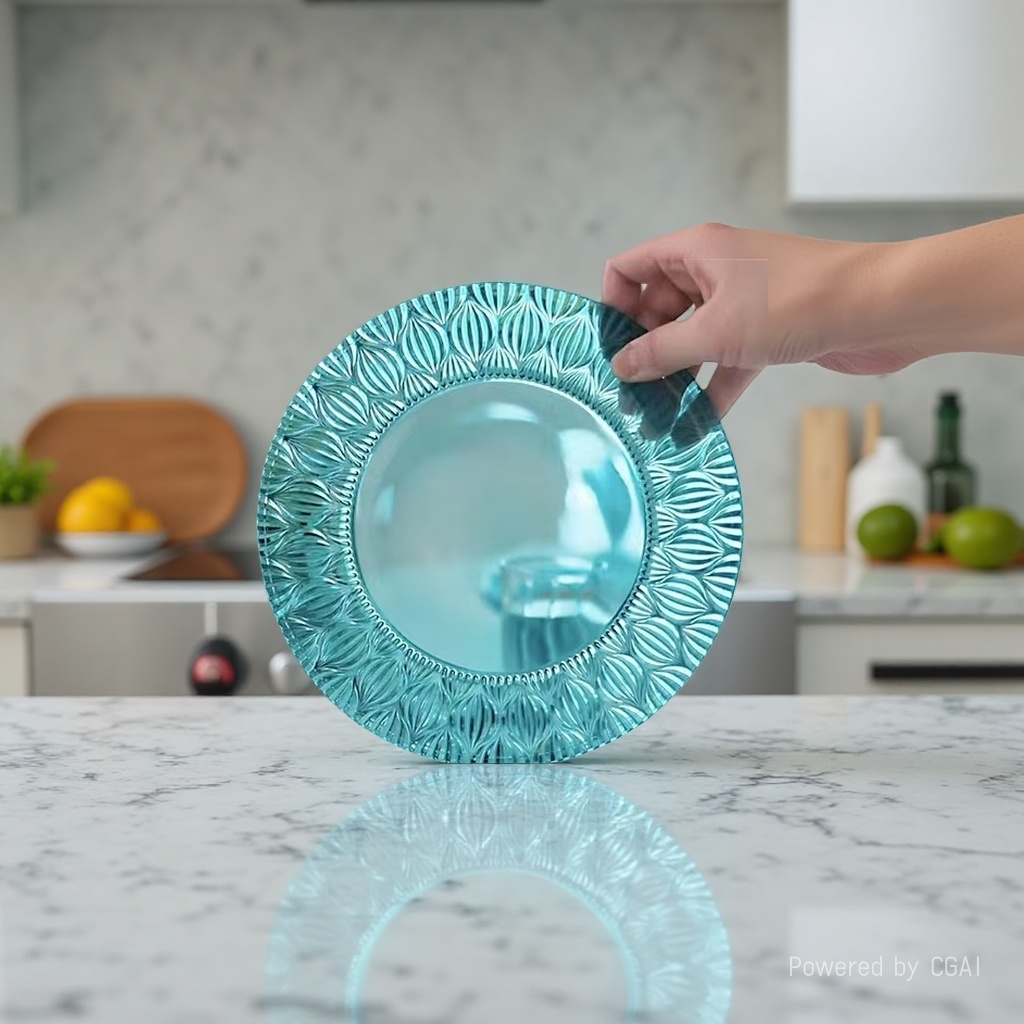 Blue glass vinegar dish, bear dumpling basin, melamine PET fruit plate Specification image