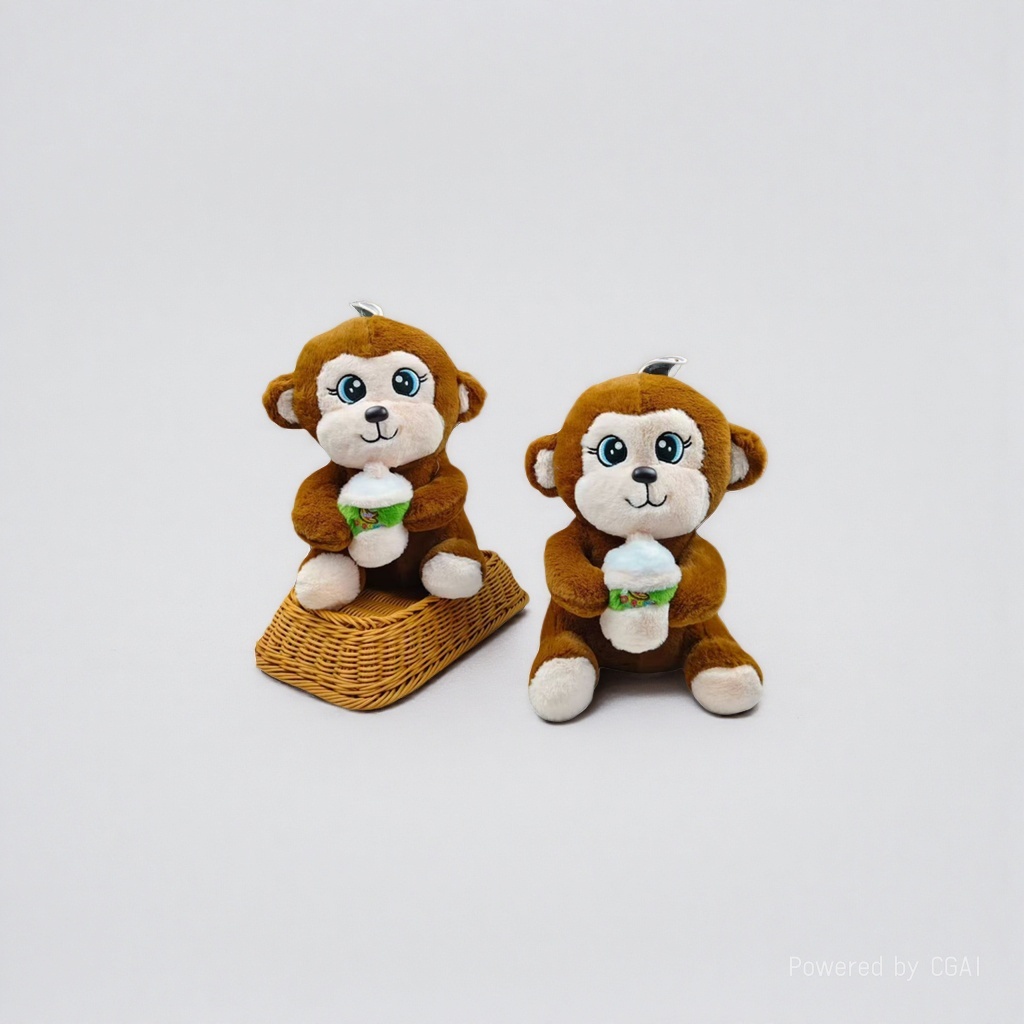 Happy Little zebra simulation figurines, plush toys, Tricolor cats, stuffed cats, backpacks, monkey simulation animals Specification image