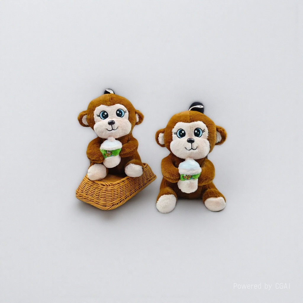 Happy Little zebra simulation figurines, plush toys, Tricolor cats, stuffed cats, backpacks, monkey simulation animals Item Picture