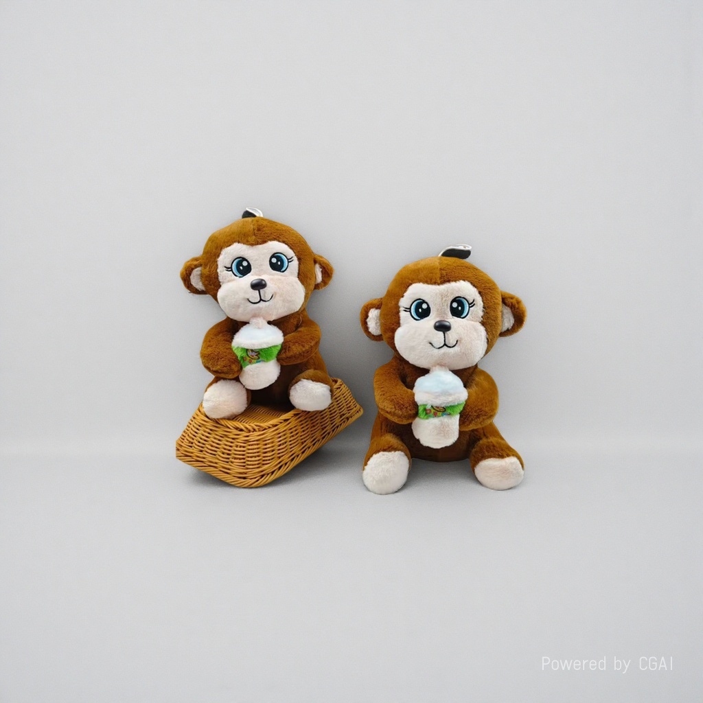 Happy Little zebra simulation figurines, plush toys, Tricolor cats, stuffed cats, backpacks, monkey simulation animals details Picture