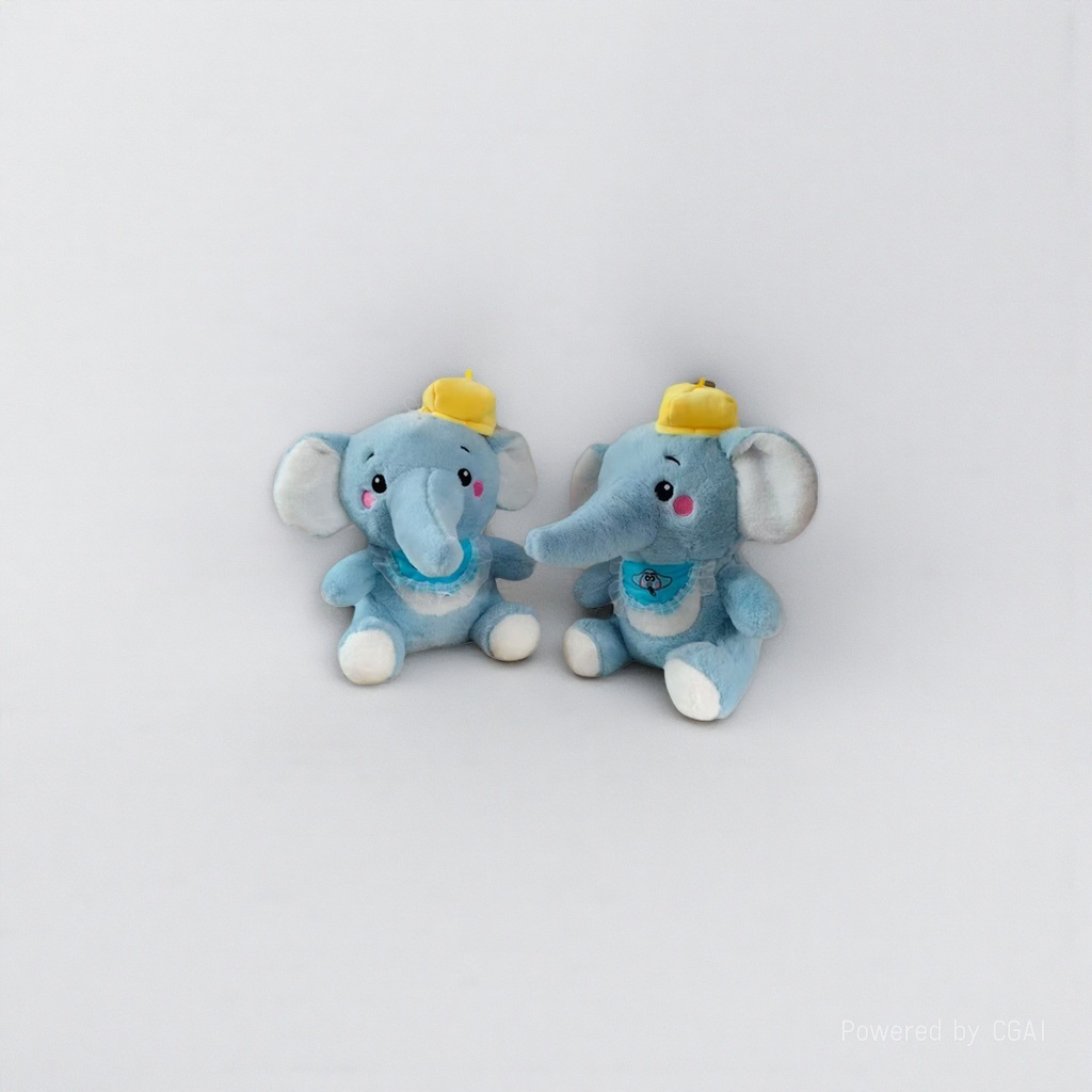 Blue elephant plush toy chair, cartoon plush toy, plush cartoon accessory Item Picture