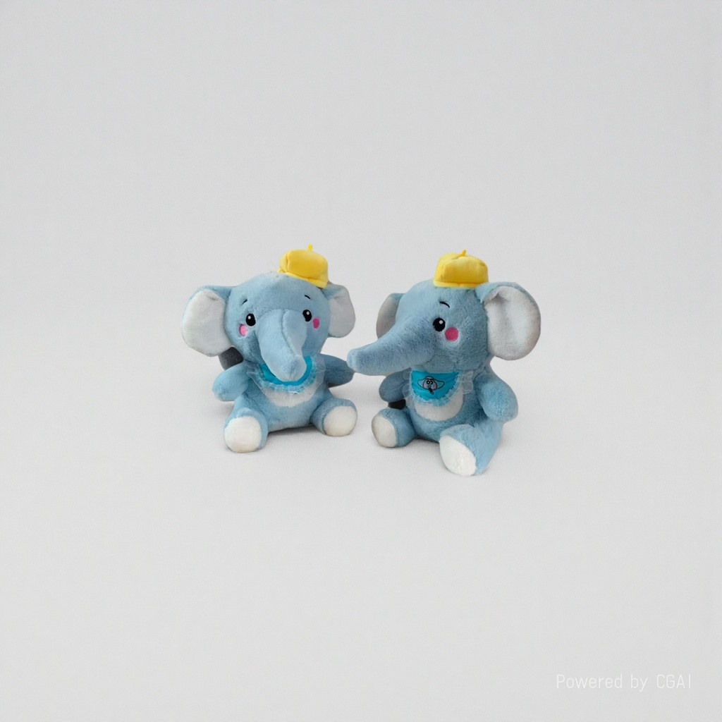 Blue elephant plush toy chair, cartoon plush toy, plush cartoon accessory Specification image