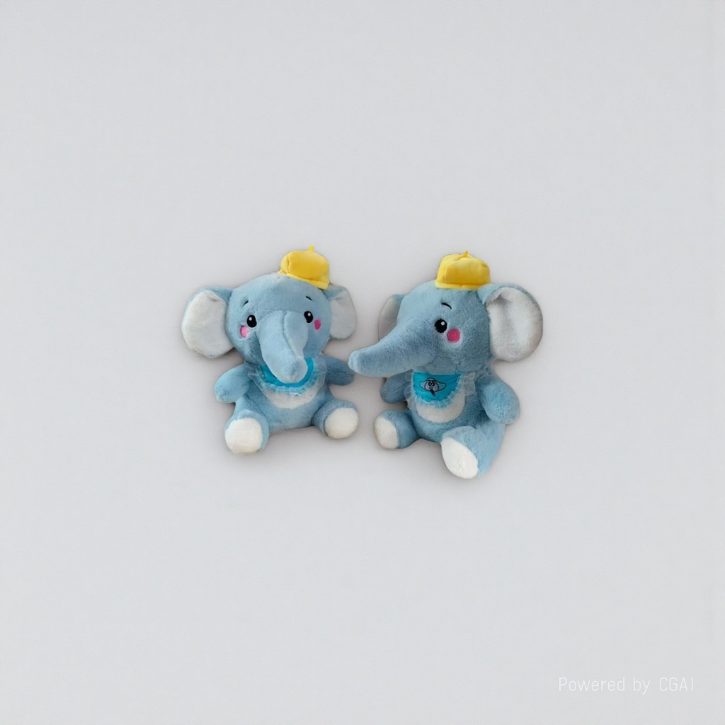 Blue elephant plush toy chair, cartoon plush toy, plush cartoon accessory details Picture