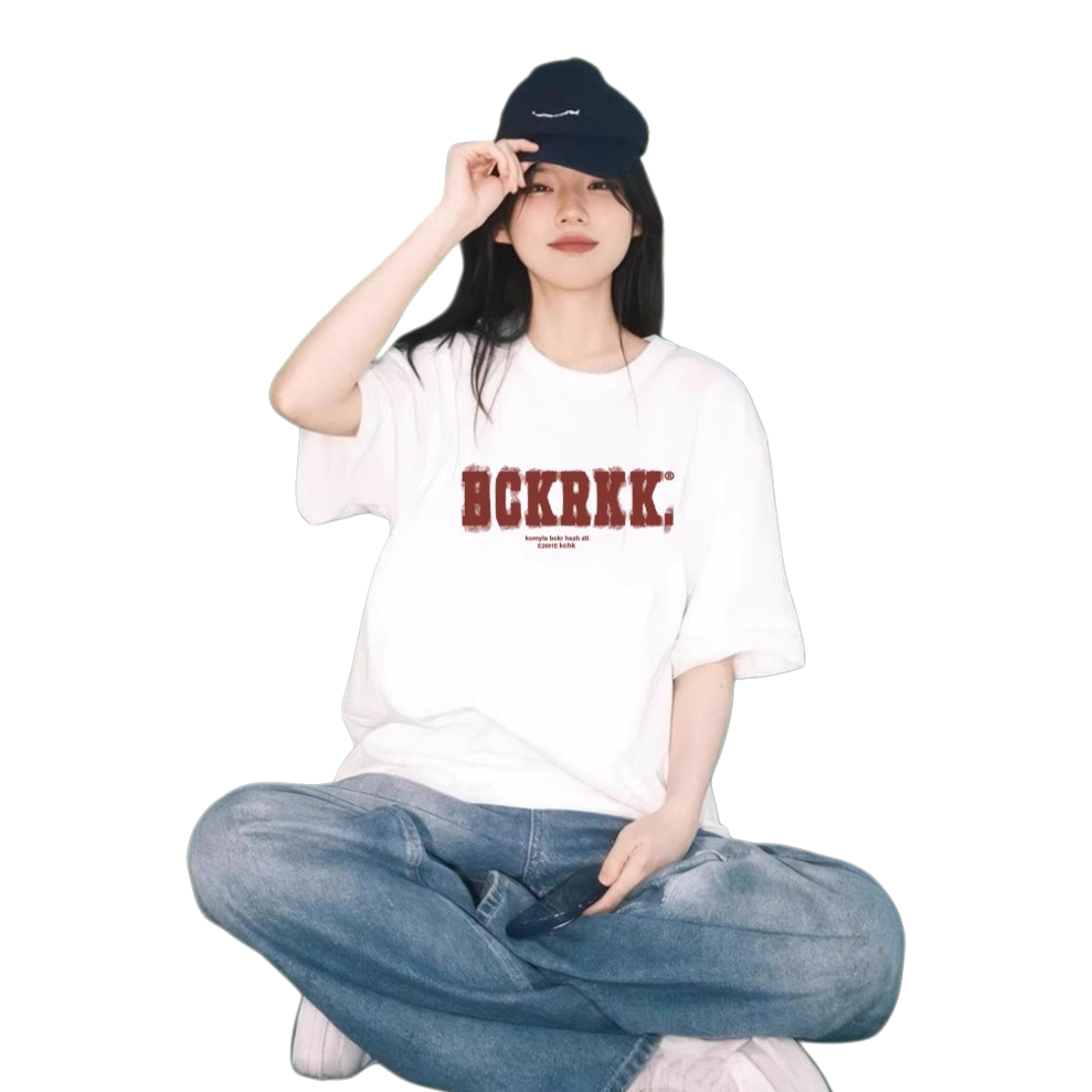 t恤男短袖潮牌/冰感T恤/衣服批发/女T恤/体恤女白底实物图