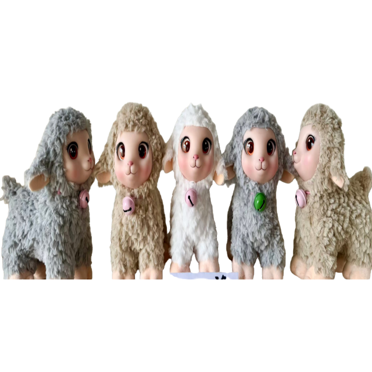 Cute little sheep pendant, plush toy doll, schoolbag hanging ornament, keychain, claw machine doll Item Picture