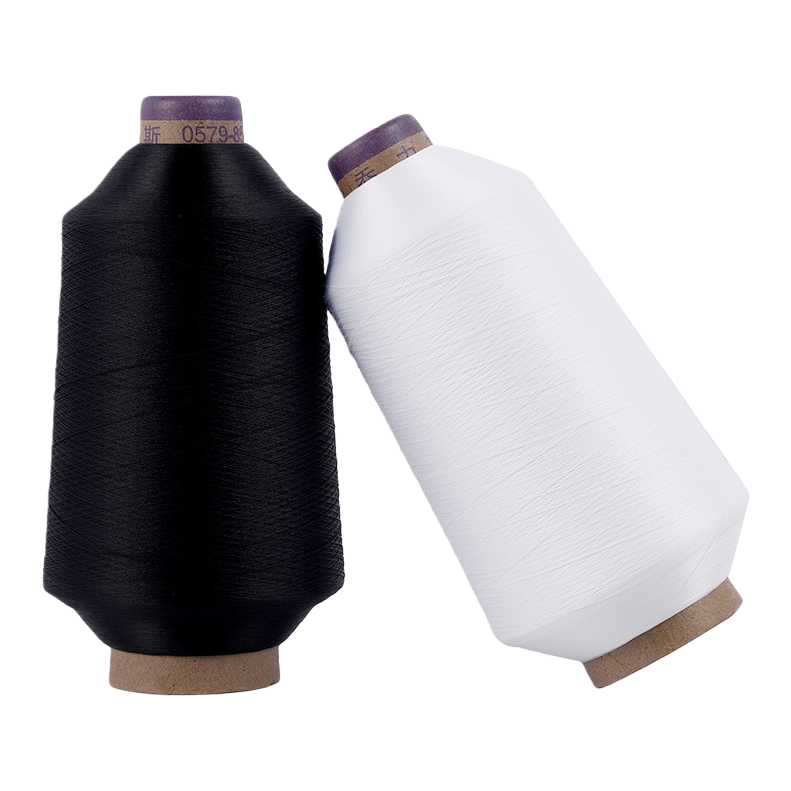 Black and white elastic sewing machine thread with high elasticity