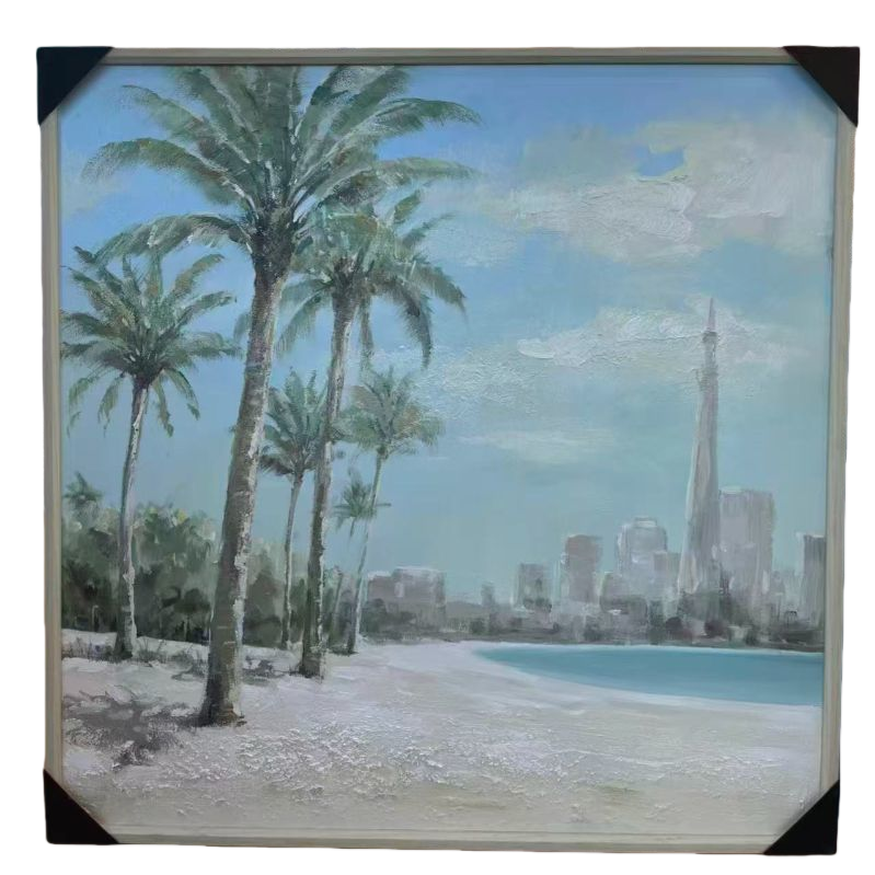 Nordic modern beach and sea view decorative painting, coconut tree and pineapple combination poster, living room and bedroom wall decorative painting 094400991 Item Picture