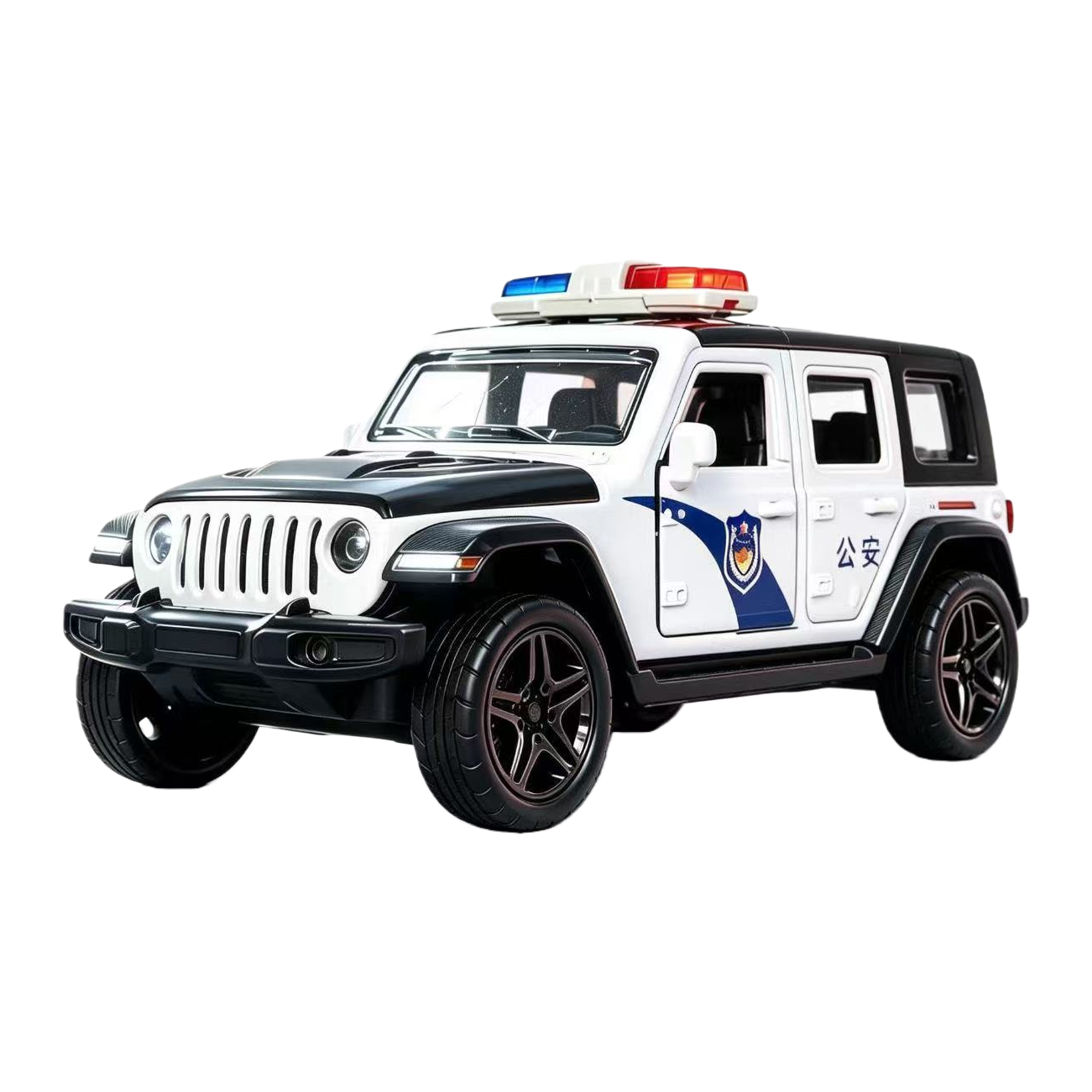 Jeep Wrangler police car alloy model toy racing car acrylic car model motorcycle model