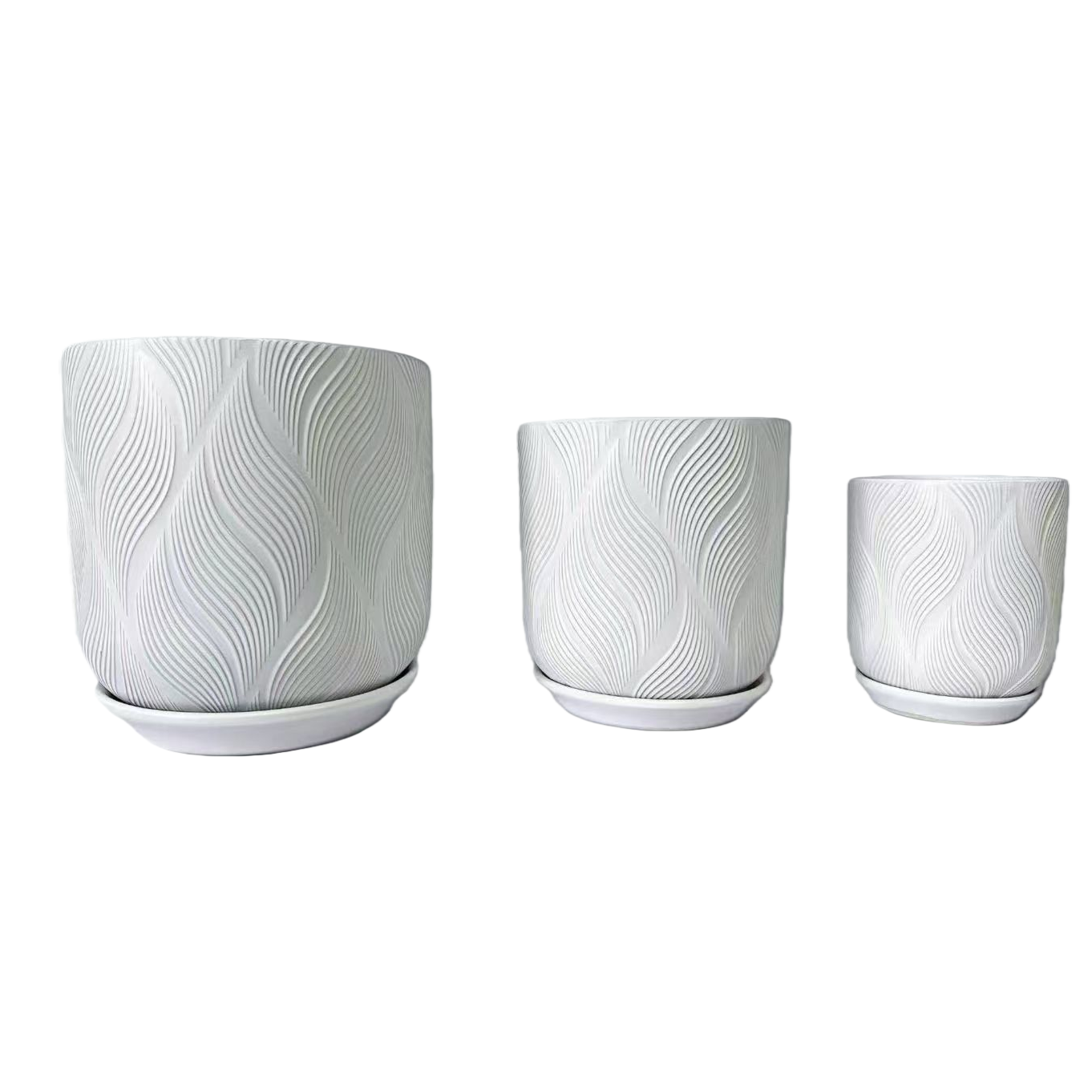 White wavy plastic hydroponic flower pot container, ceramic flower pot inner box Item Picture