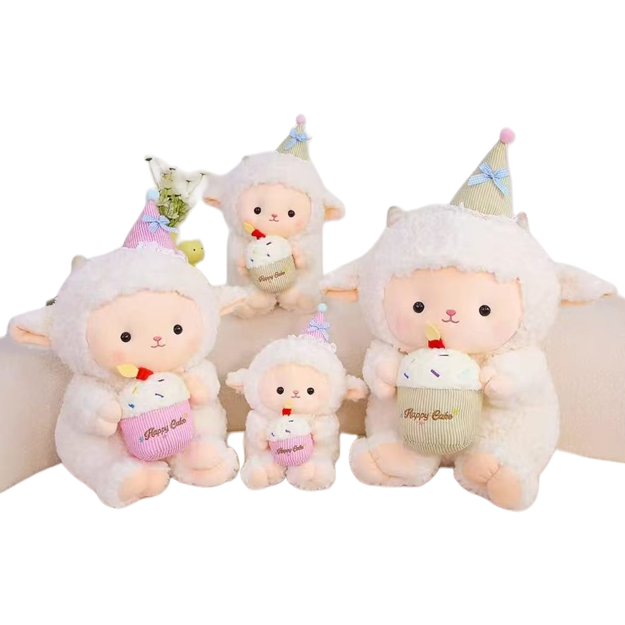 蛋糕装饰配件毛绒玩具羊公仔亚克力生日牌插卡婚礼布置仿真蛋糕