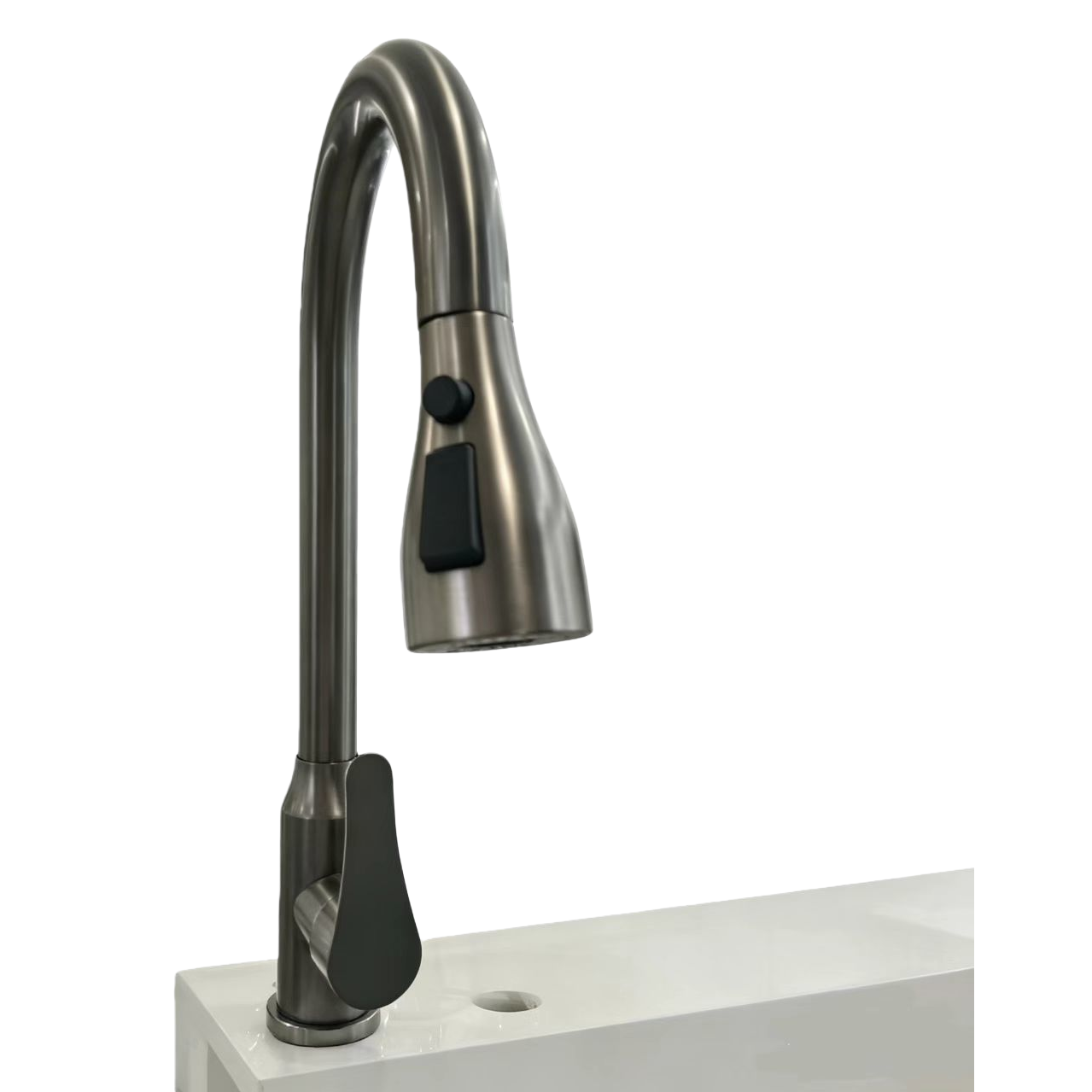 Universal sliding kitchen faucet steel sink, cold and hot dual-purpose splash-proof faucet gun dust Item Picture
