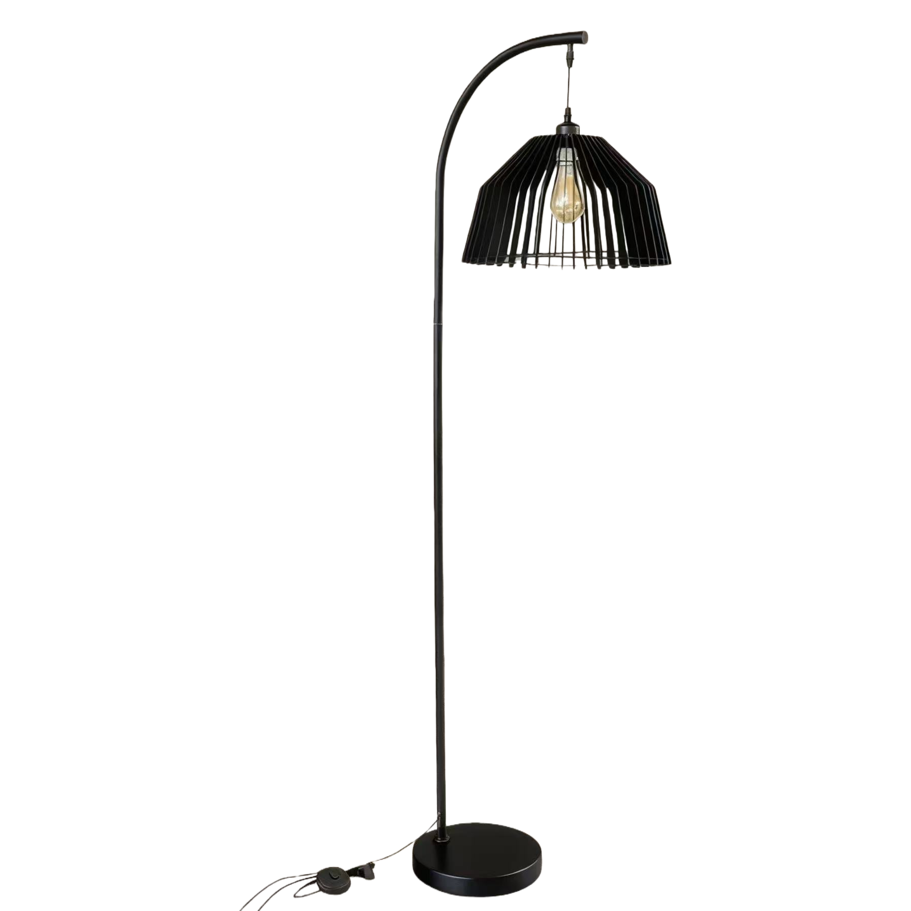 Industrial-style rattan woven floor lamp, standing study lamp Item Picture