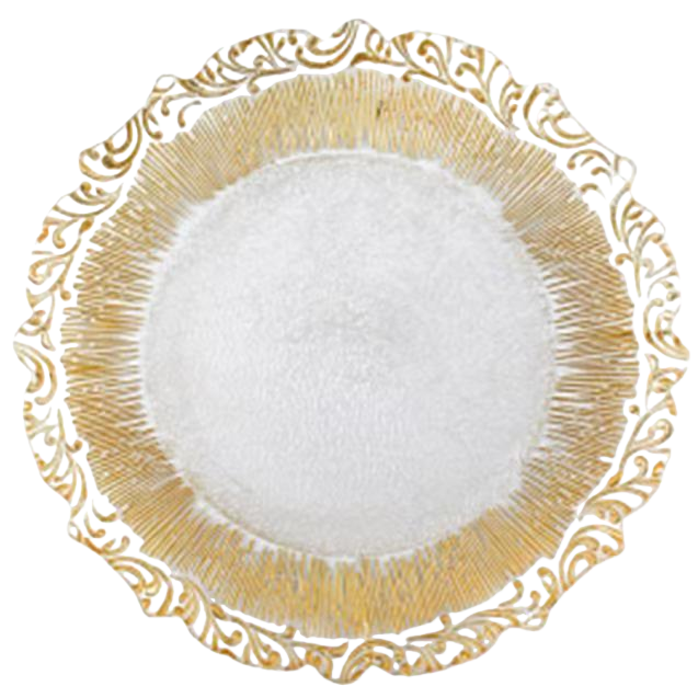 قرص زجاج الرقائق الذهبية غير المنتظم ذو الطبق الذهبي، قرص عشاء الاحتفال بالزفاف Item Picture