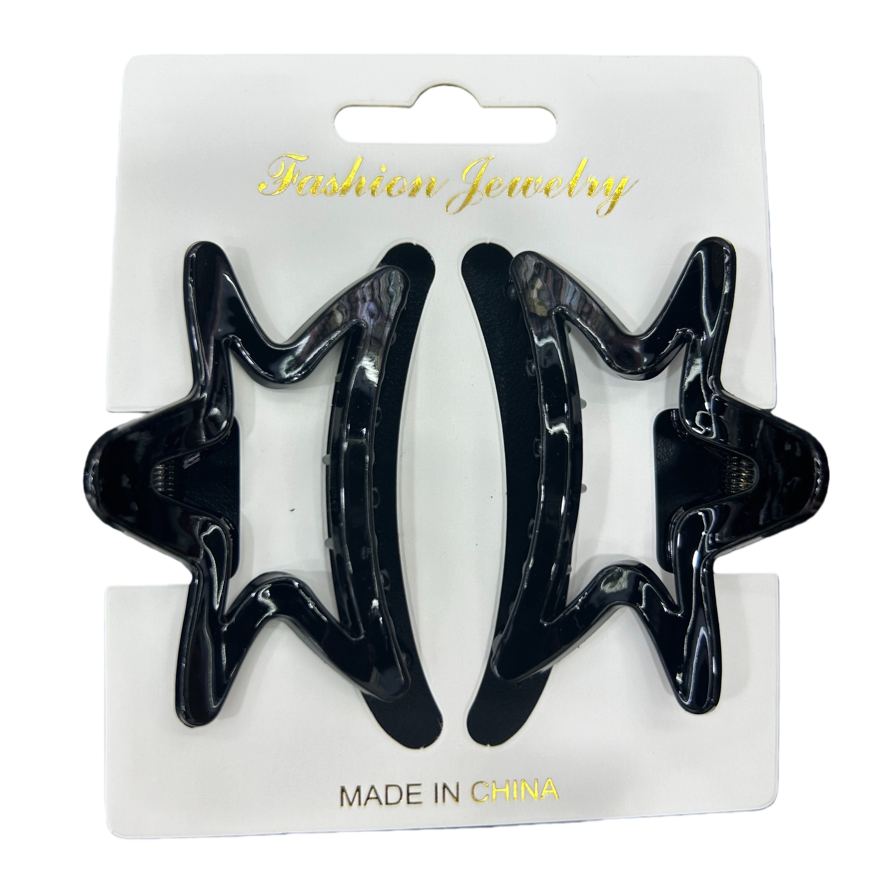 Black star-shaped acetic acid shark clip hairpin fashion jewelry packaging grabber Item Picture