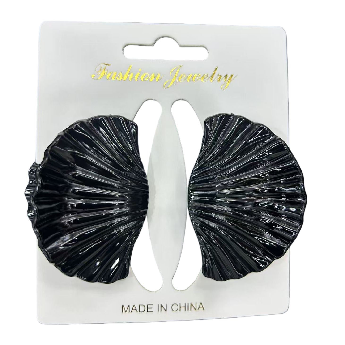 Fashionable jewelry black shell-shaped acetic acid shark clip clip hairpin Item Picture