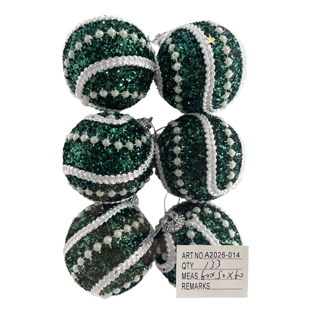 Green sequined Christmas ball set, Christmas decorations, Christmas flowers, Christmas souvenirs Item Picture