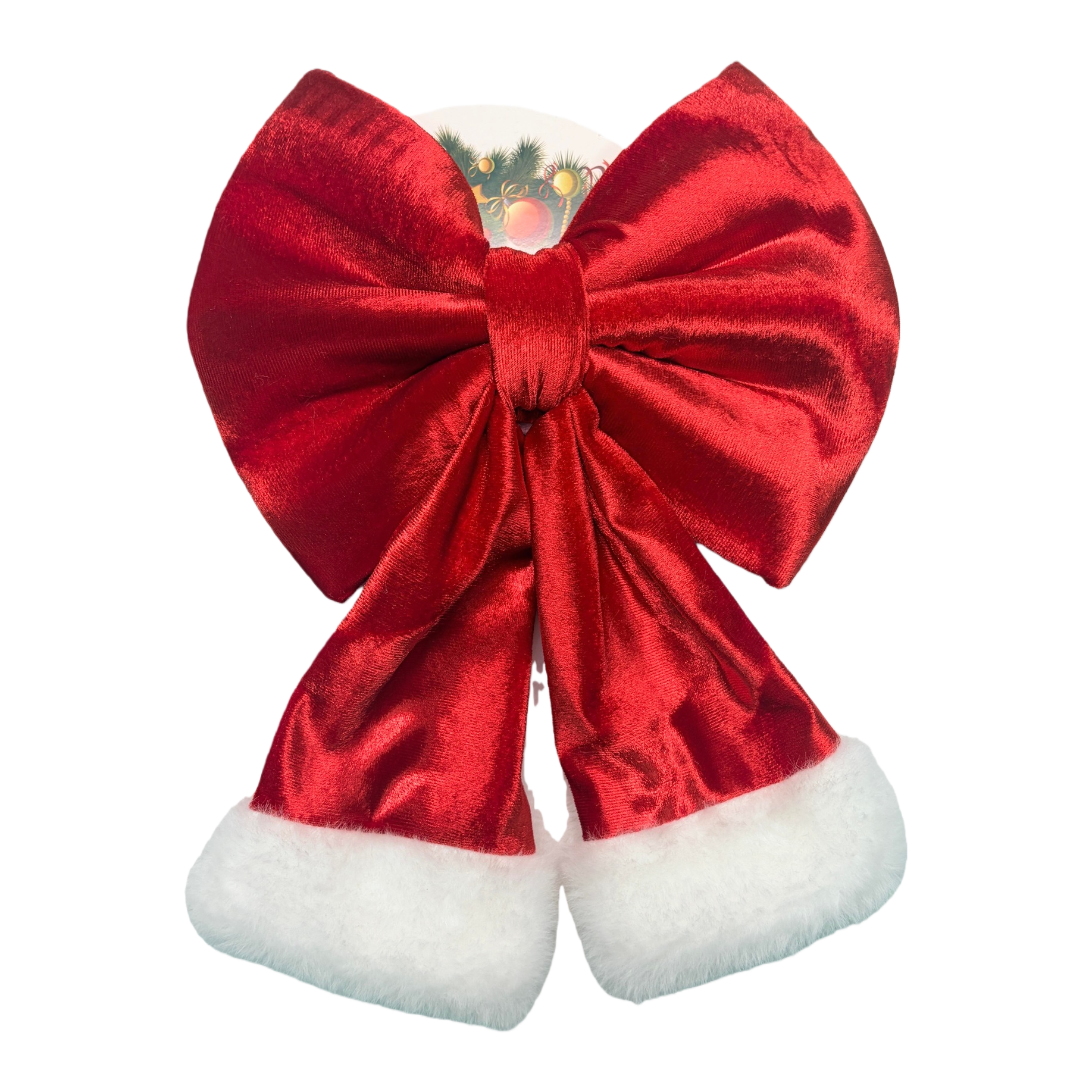 Red velvet bow Christmas pendant, Christmas decorative bow Item Picture