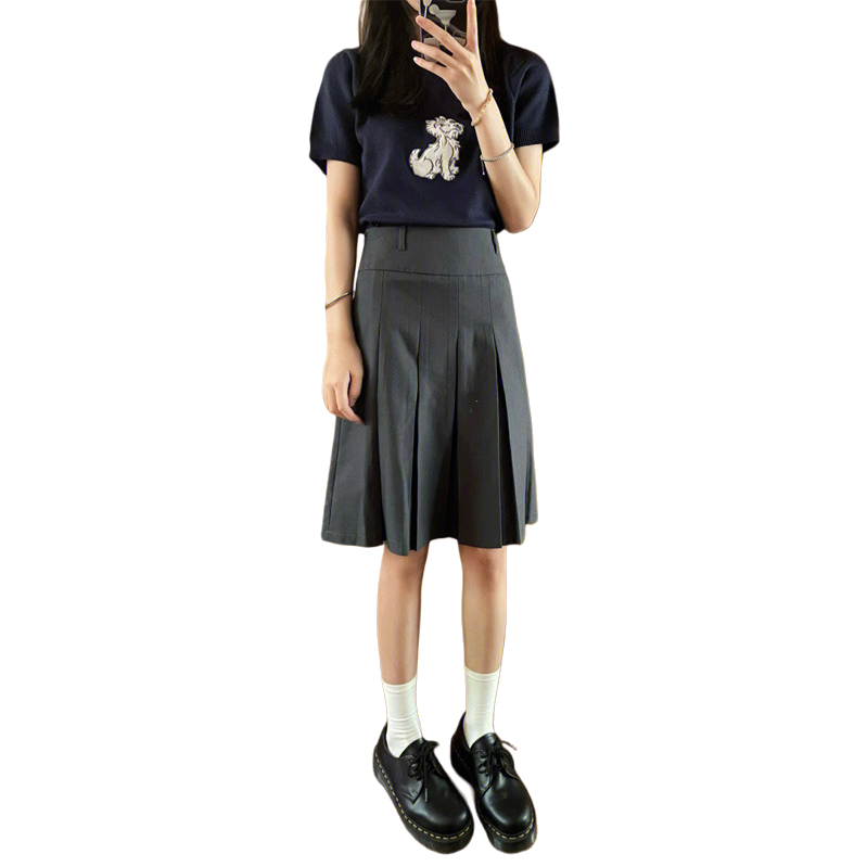 MARDI女士灰色百褶裙舒适气质153348330