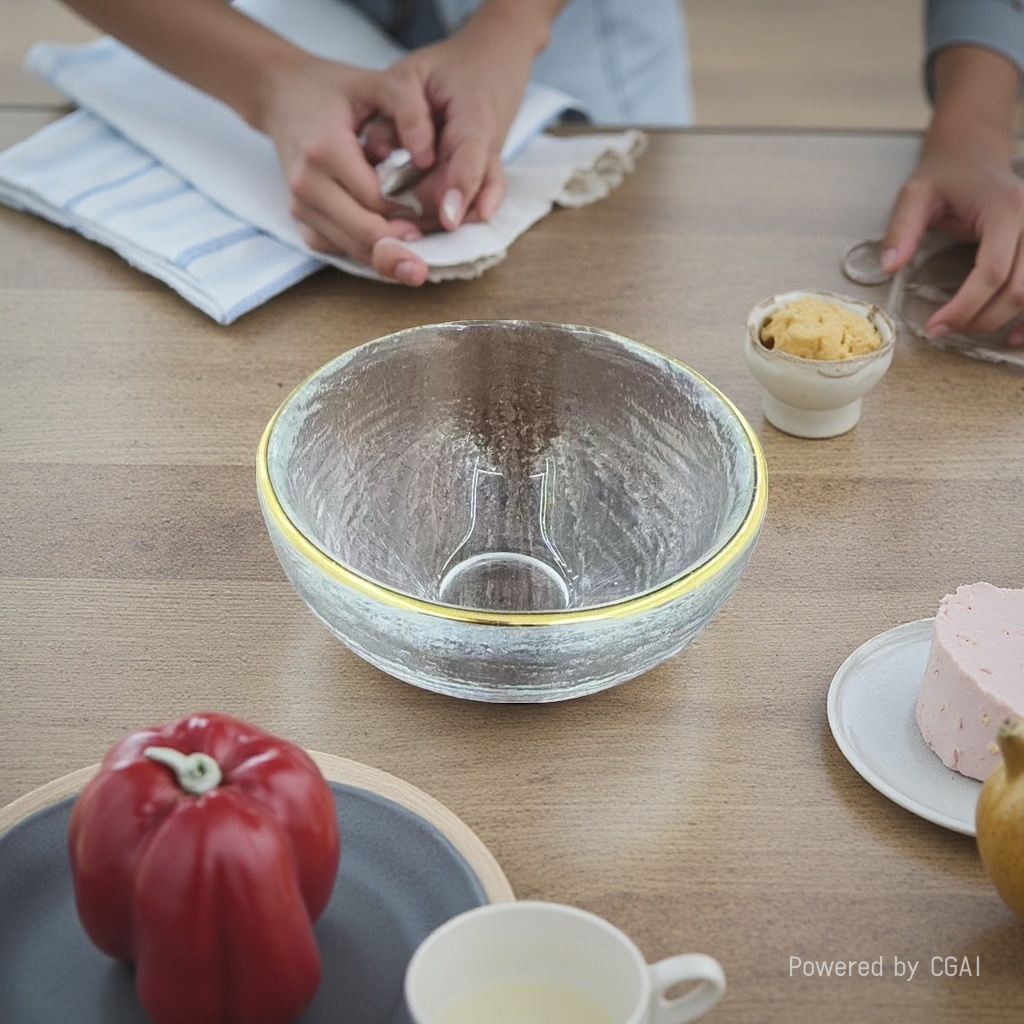 Xingran hammer-patterned heat-resistant glass gilded three-legged tea-tasting cup, Gongfu tea set, single cup owner, golden-edge hammer-patterned small tea cup Application Scenario