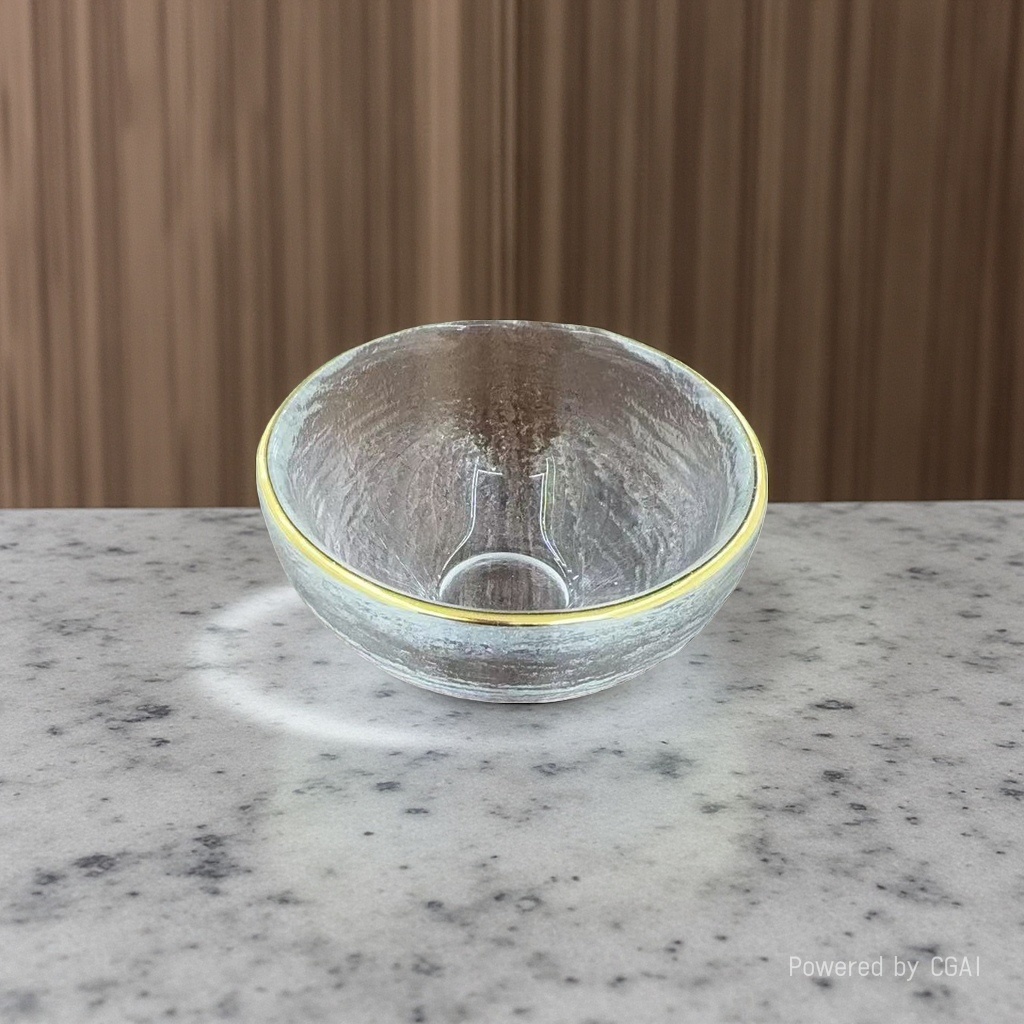 Xingran hammer-patterned heat-resistant glass gilded three-legged tea-tasting cup, Gongfu tea set, single cup owner, golden-edge hammer-patterned small tea cup