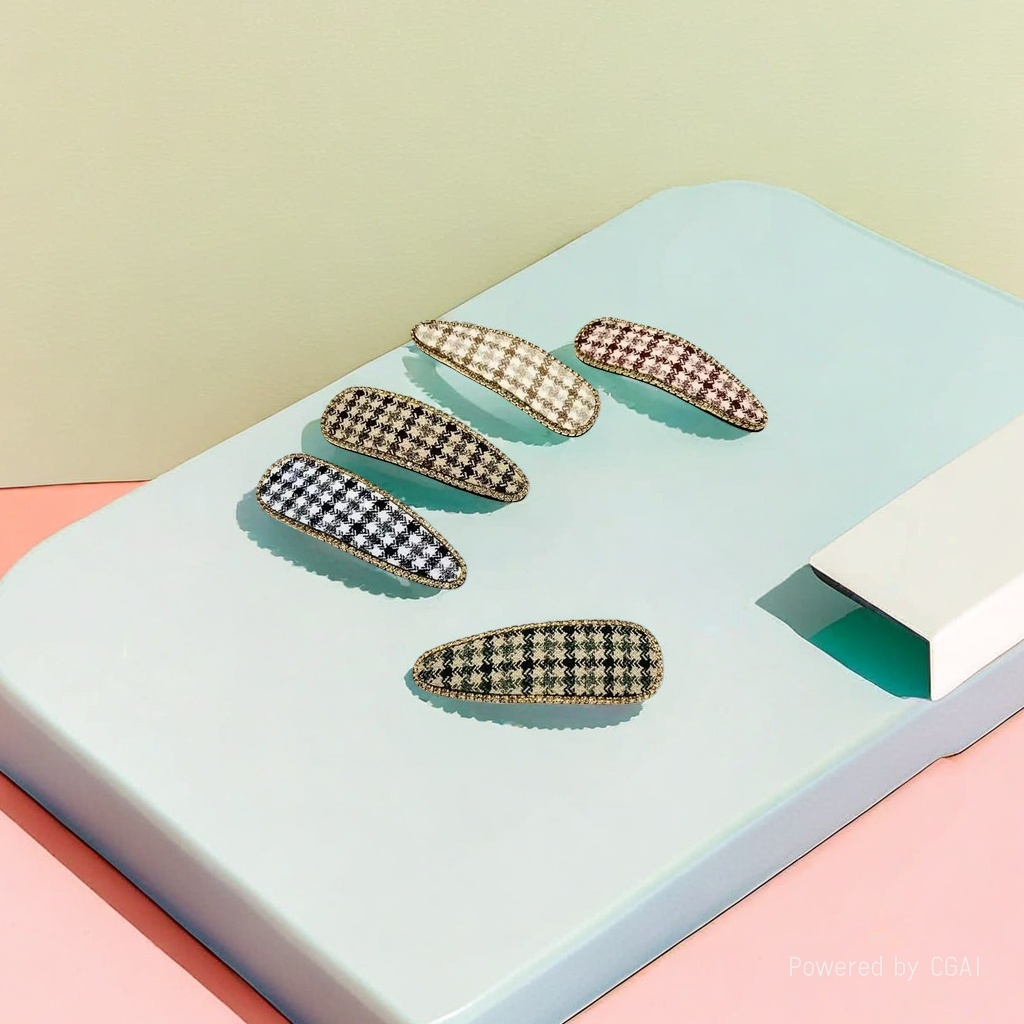 Acetate BB clip with checkered pattern, hairpin, fashionable hair clip, 180g