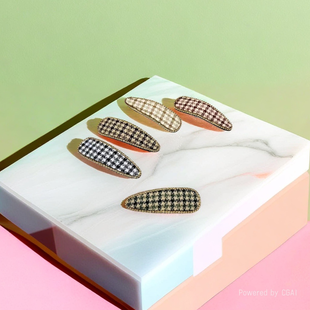 Acetate BB clip with checkered pattern, hairpin, fashionable hair clip, 180g details Picture
