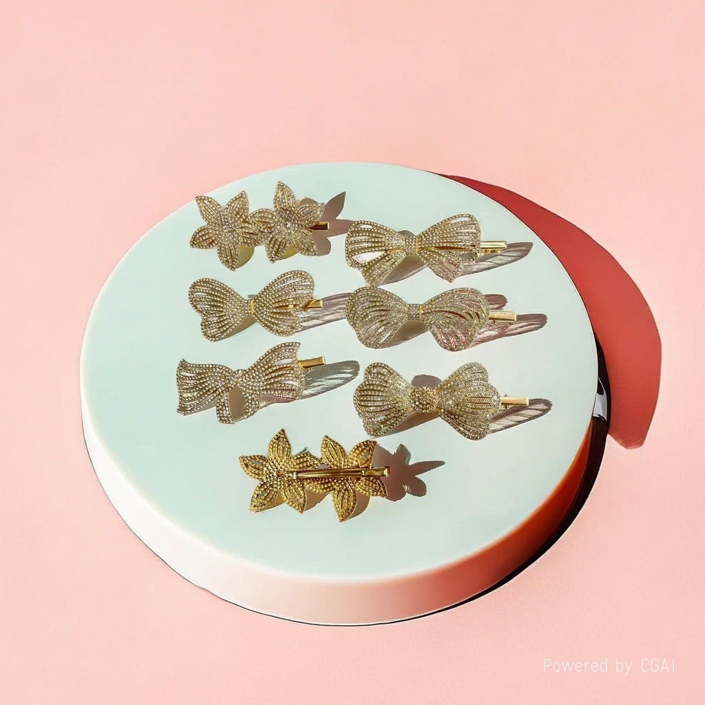 The golden diamond-encrusted acetic acid shark claw hairpin is multi-functional Application Scenario