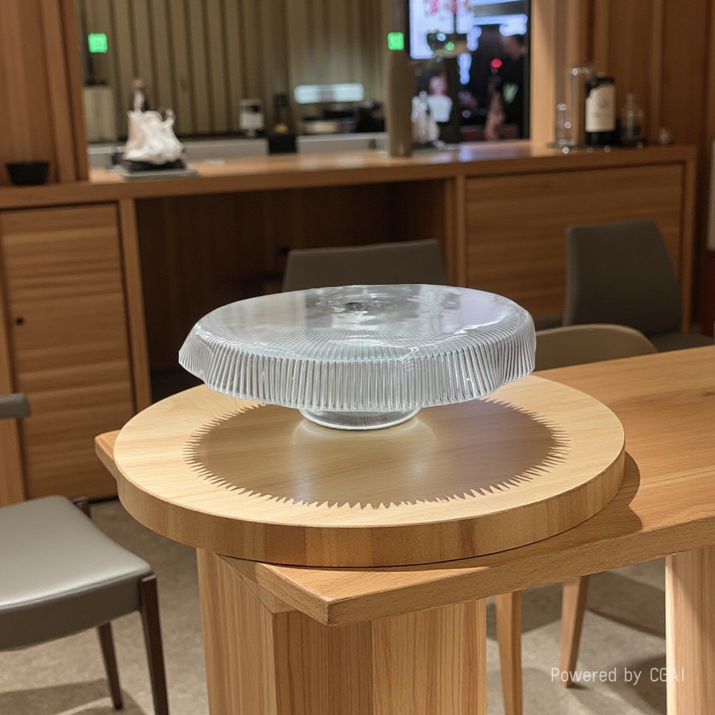 New Chinese-style solid wood high-end high-legged glass fruit plate, home living room coffee table, candy plate decoration
