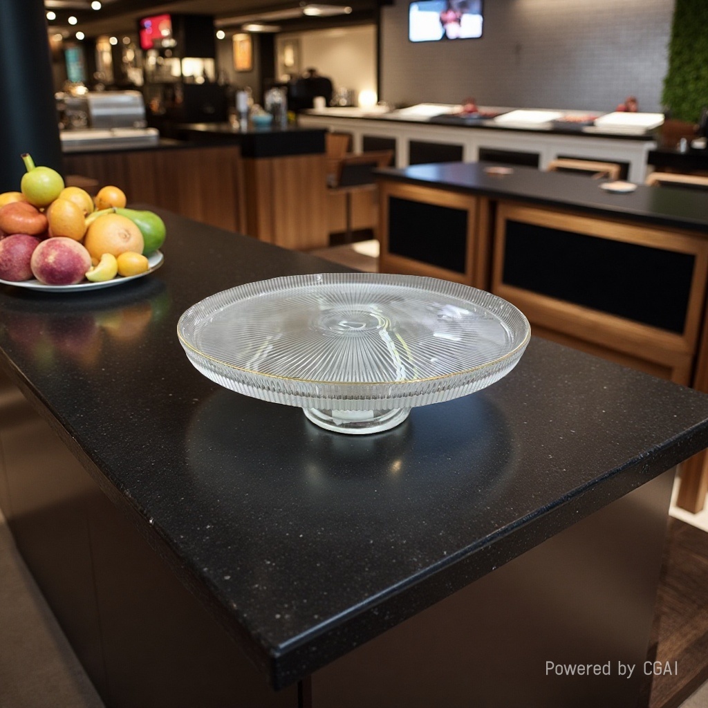 New Chinese-style solid wood high-end high-legged glass fruit plate, home living room coffee table, candy plate decoration. 085437804 Specification image