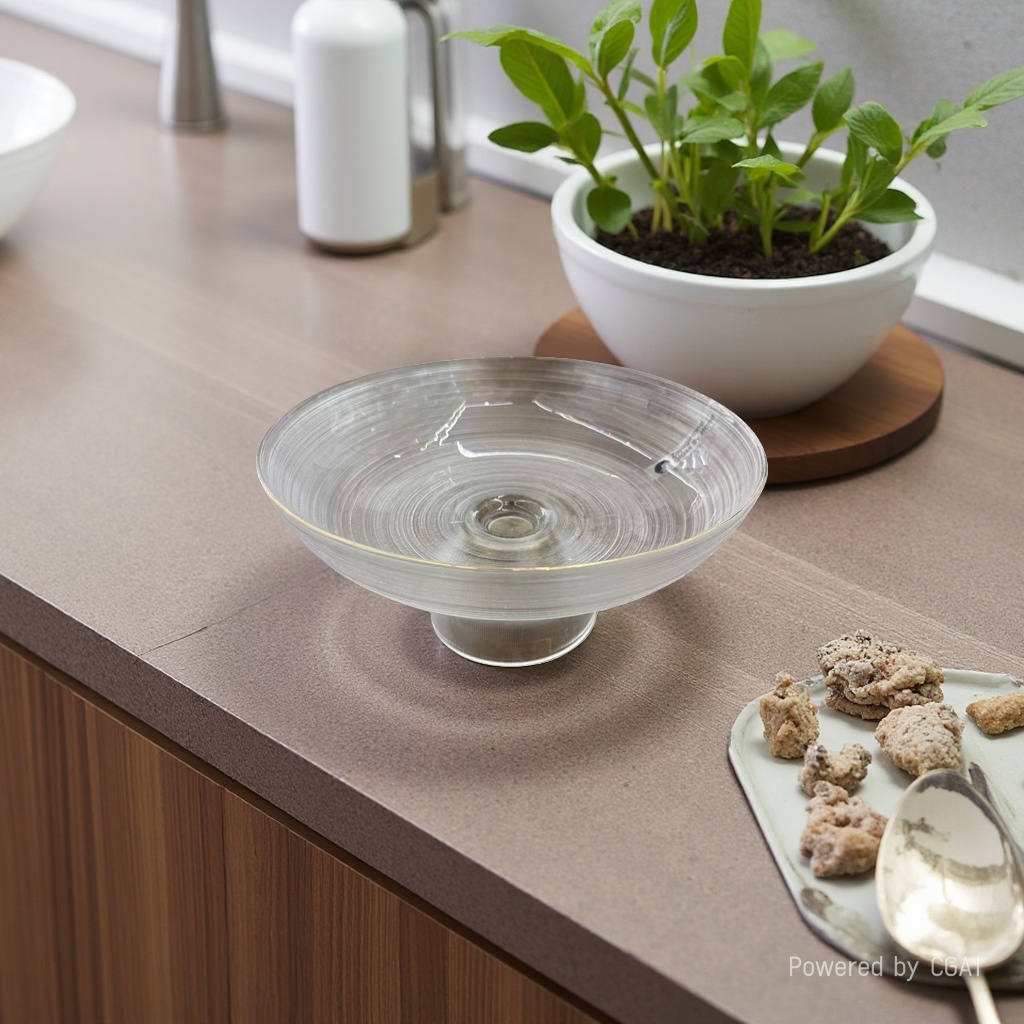 High-quality appearance level dried fruit plate, glacier glass fruit plate, pastry plate, home living room snack display plate, candy plate Specification image