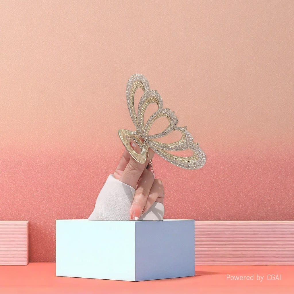 Butterfly-shaped acetate grappling clips, shark clips, fashionable hair clips