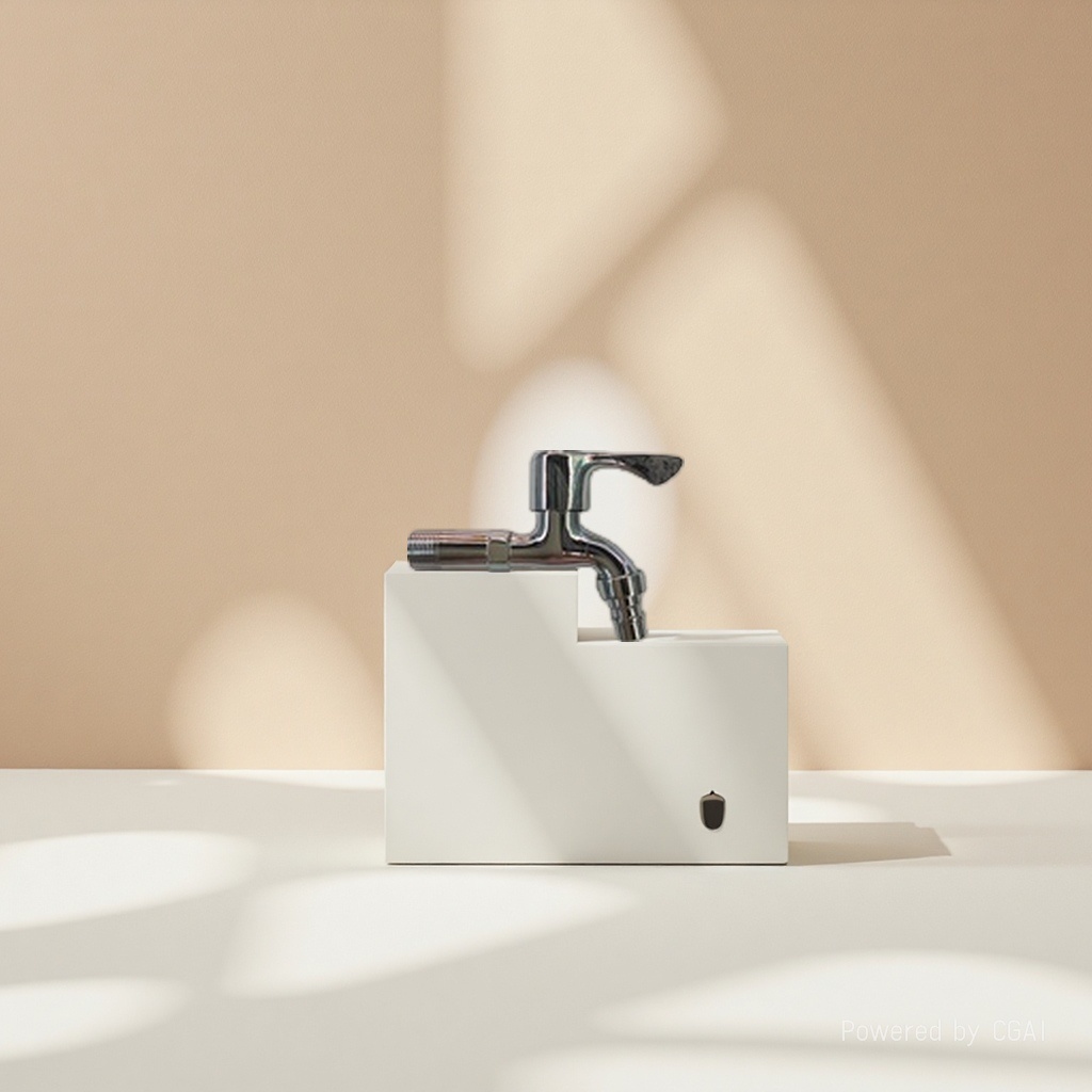 Metal bathroom faucets in the shape of ingots, hardware faucets, shower heads and small faucets