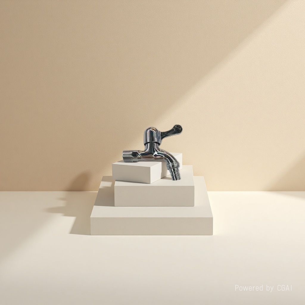 A small faucet and shower head in the shape of a gold ingot details Picture